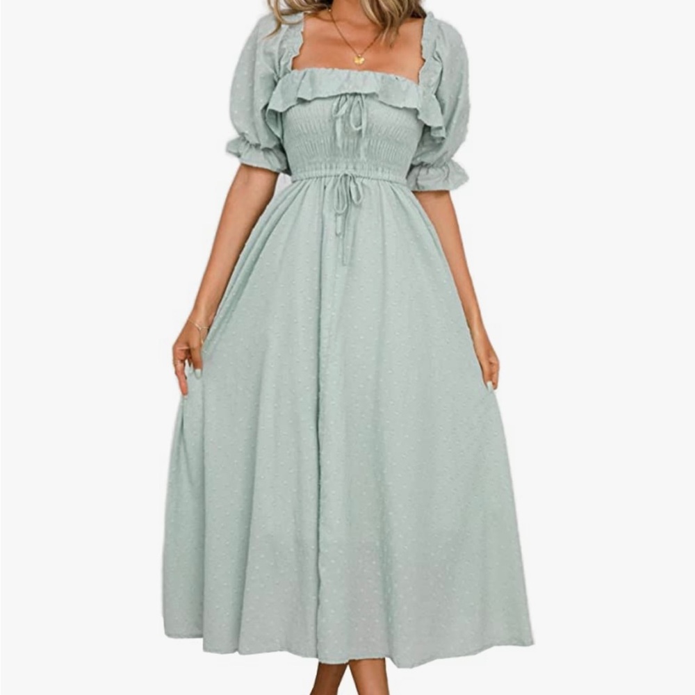 Light green smocked dress